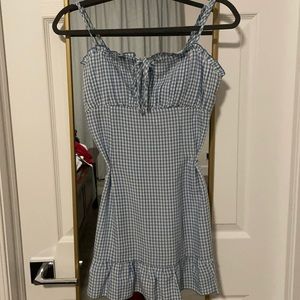 mini blue plaid dress